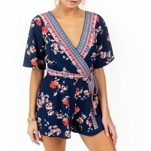 NWT Navy floral romper